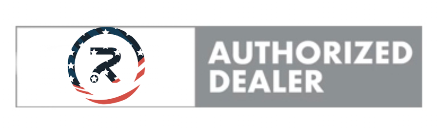 Logo of an authorized dealer with a stylized gun icon and text on a white background